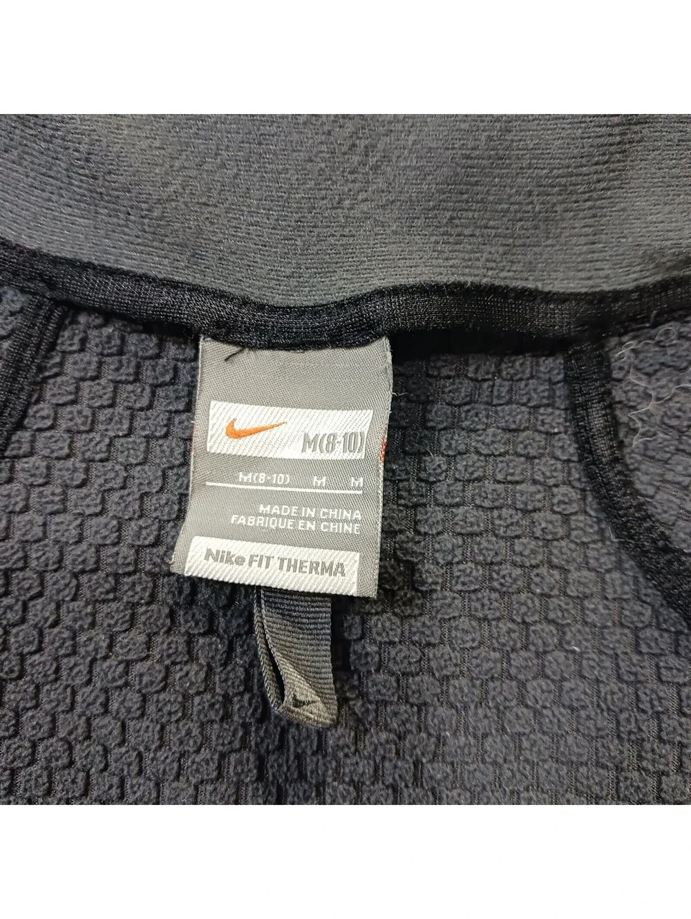 NIKE Fit Therma Softshell Full Zip Jacket Pockets Men's Black Size M (8-10)